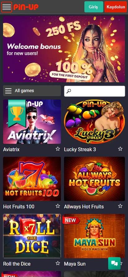 Resmi web site sinden Pin Up Turkey online casino uygulamasını .